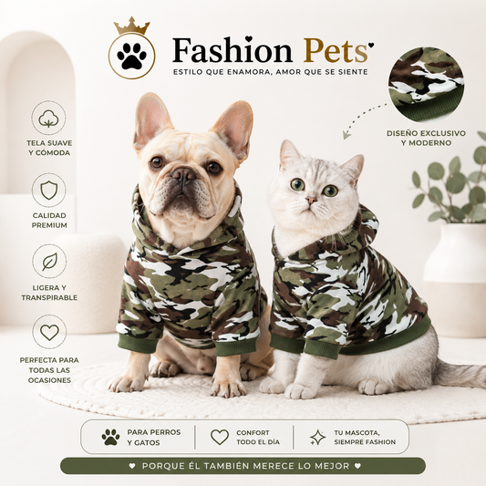 hermosa sudadera estilo camuflaje militar.