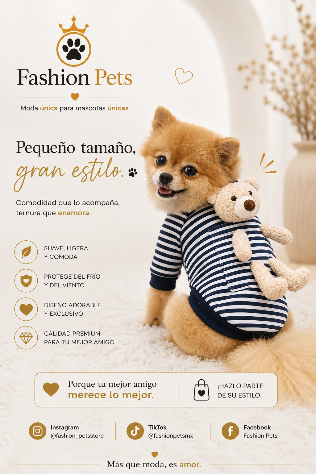 Hermoso swaeter a rayas estilo Teady Bear