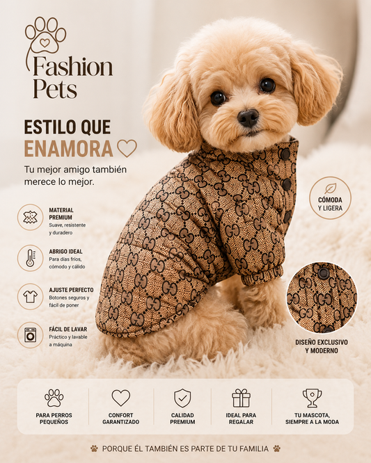 Chaqueta Premium para Mascotas “Fashion Pets” – Estilo, Calidez y Comodidad