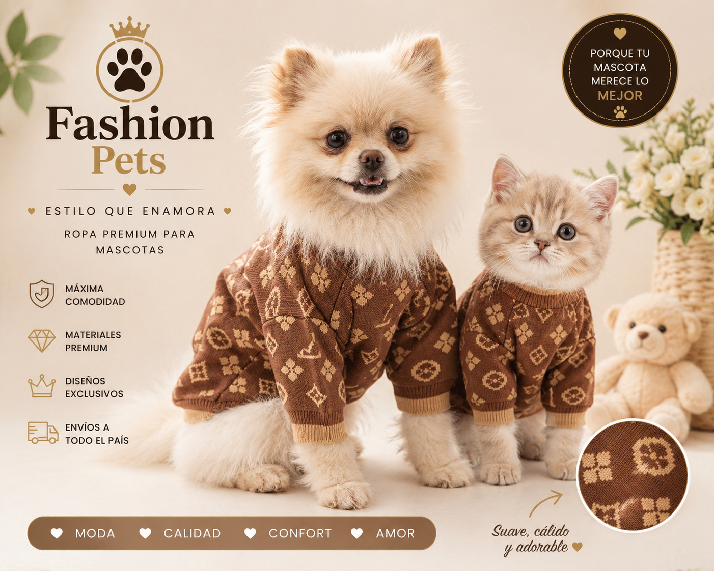 Breathable Premium Sweater for Puppies and Kittens.