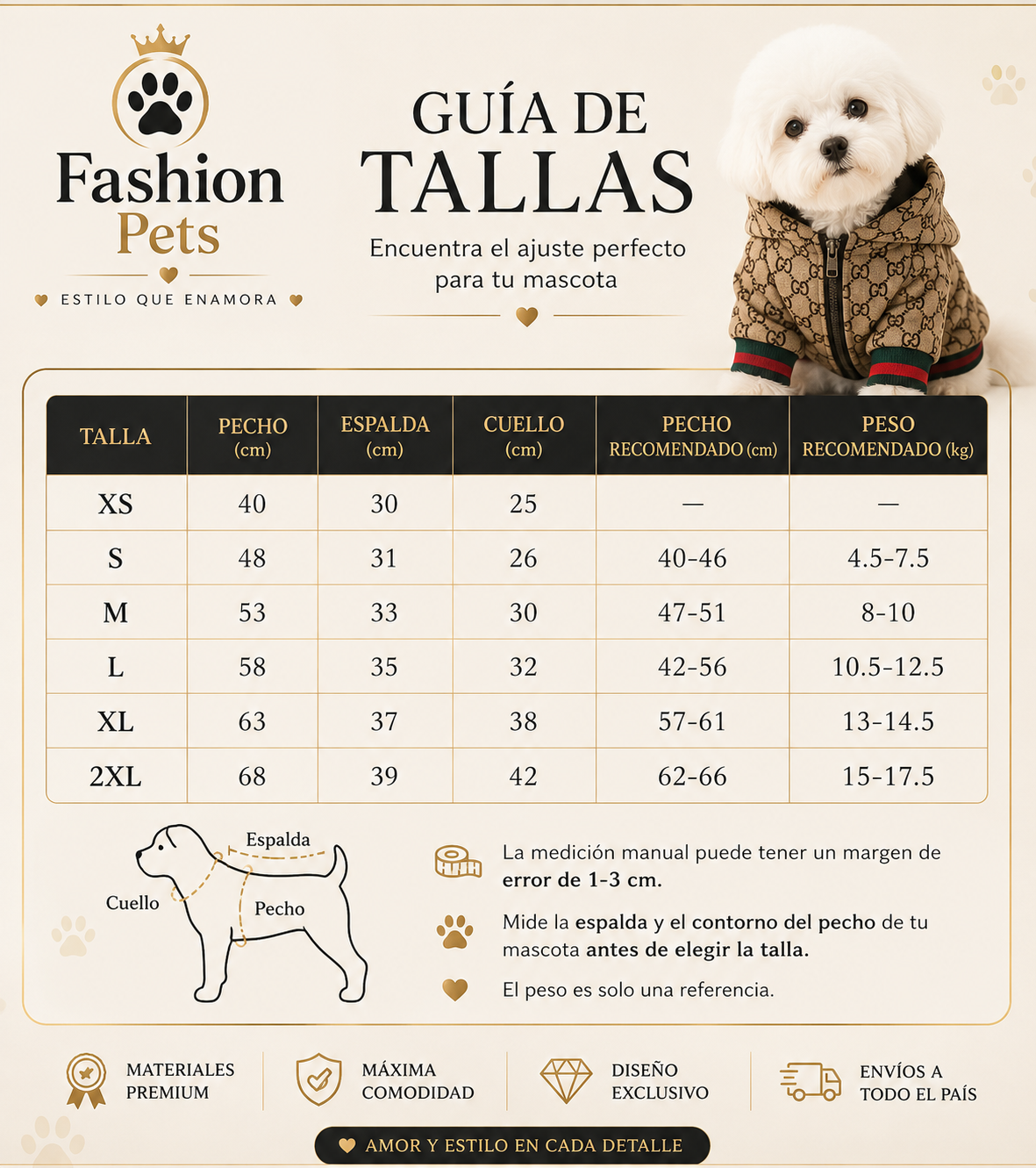 Chamarra Premium con Capucha para Perros y Gatos “Fashion Pets” – Diseño Exclusivo, Abrigo y Estilo de Lujo