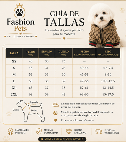 Chamarra Premium con Capucha para Perros y Gatos “Fashion Pets” – Diseño Exclusivo, Abrigo y Estilo de Lujo