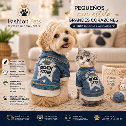 So your furry friend can be a rock star for small breeds, denim style.