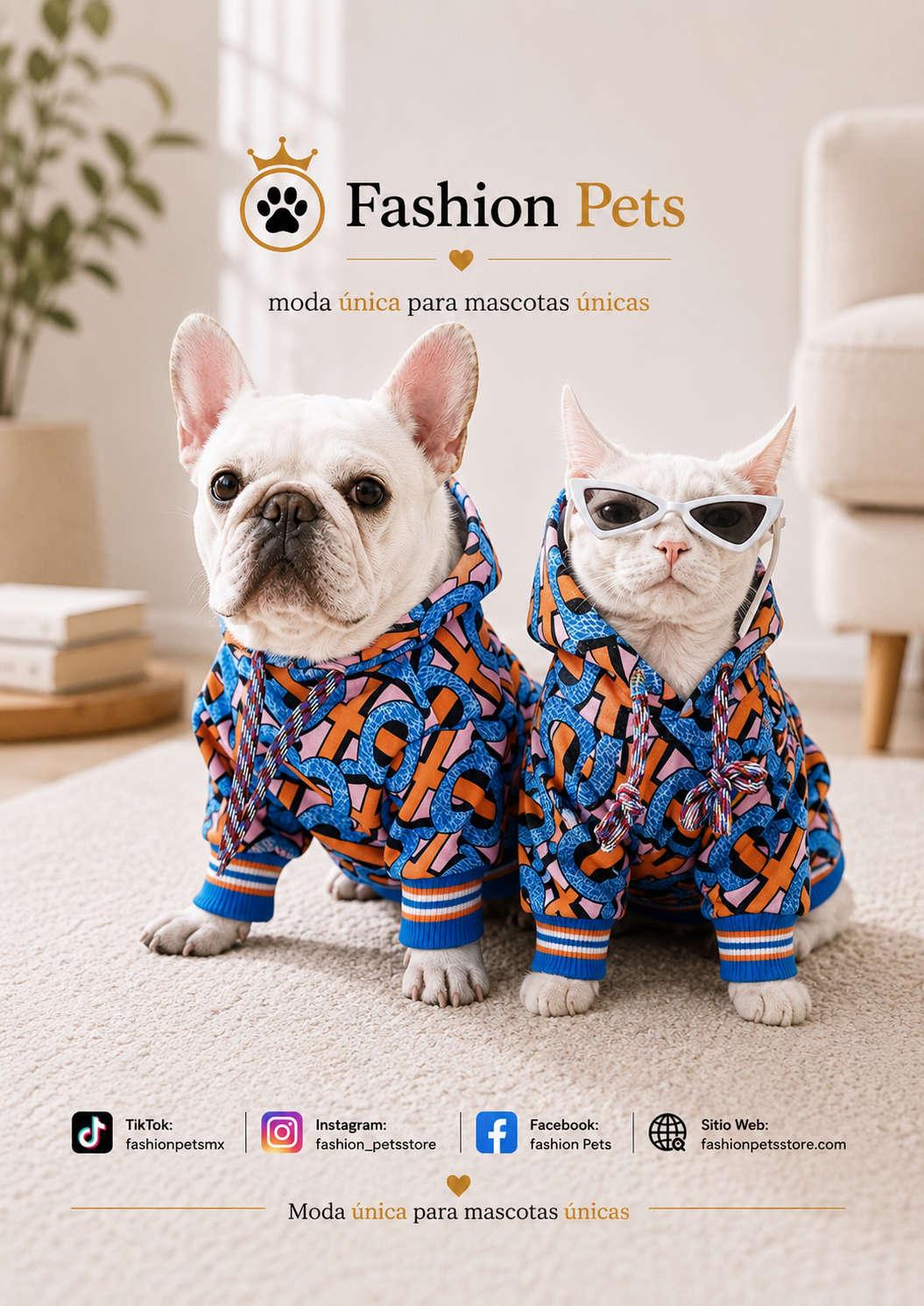 hermosa chamarra estilo urbano tribal para perros y gatos.