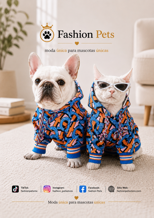 hermosa chamarra estilo urbano tribal para perros y gatos.