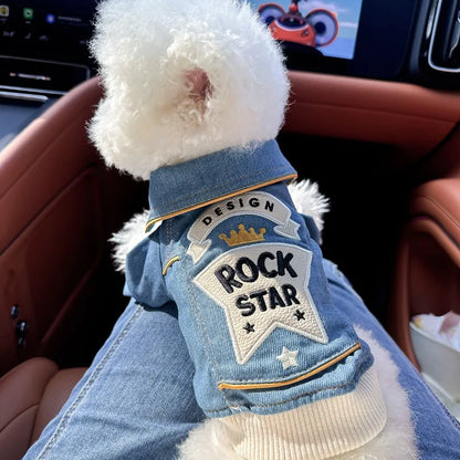 So your furry friend can be a rock star for small breeds, denim style.