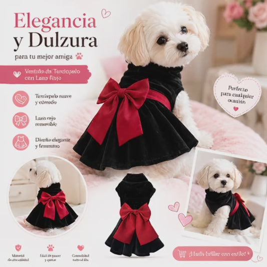 Vestido elegante para toda ocasión de moda para tu peludita.
